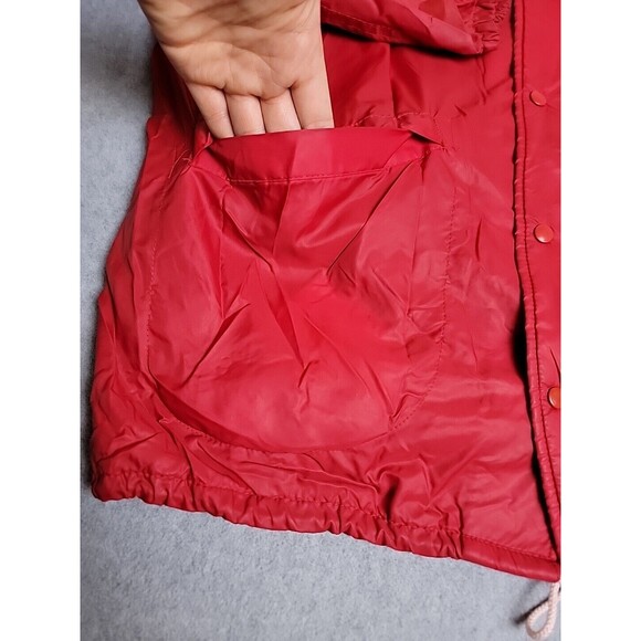 Vtg Plac Jac Dunbrooke Windbreaker Mens L Red Trucker Million Miles Zip Safety - Picture 7 of 15